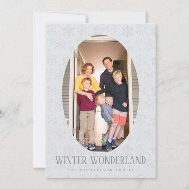 Snöflinga Vinter Julmönster Julkort (Framsida)