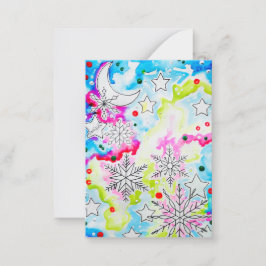 Snöflinga Yule-konst Anteckningskort