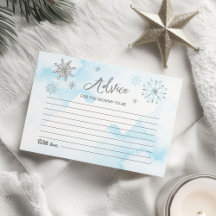 Snöflingan är på väg Baby Shower rådkort