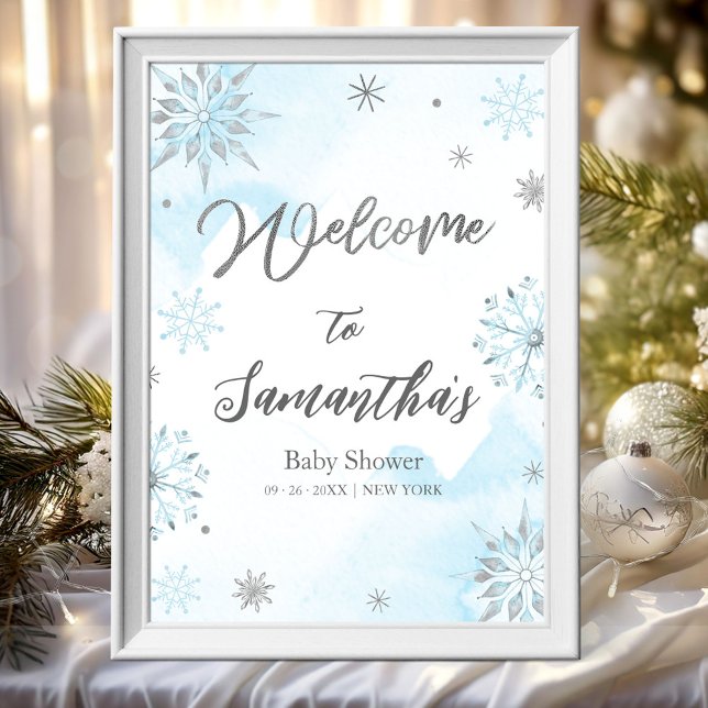 Snöflingan är på väg Baby Shower Välkomstskylt Poster (Skapare uppladdad)