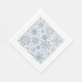 Snöflingan Blue Glitter Mönster Pappersservett