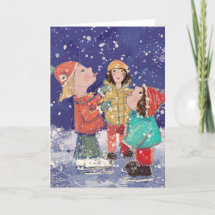 Snöflingan Catcher på is Tack Kort