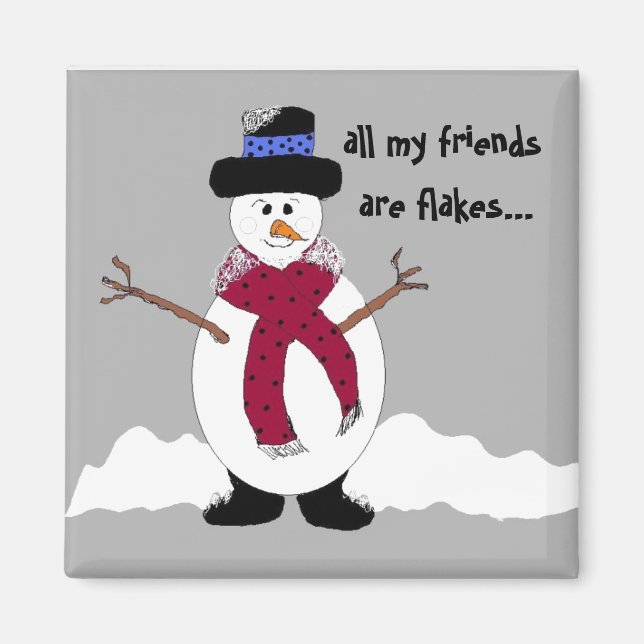 Snöflingan Snömannen Magnet (Framsidan)