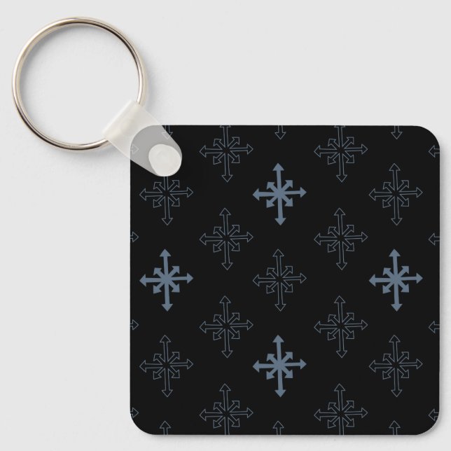Snöflingans kontur mönster, Gothic kor inspirerad Nyckelring (Framsida)
