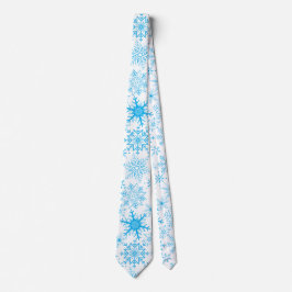 Snöflingblått mönster slips