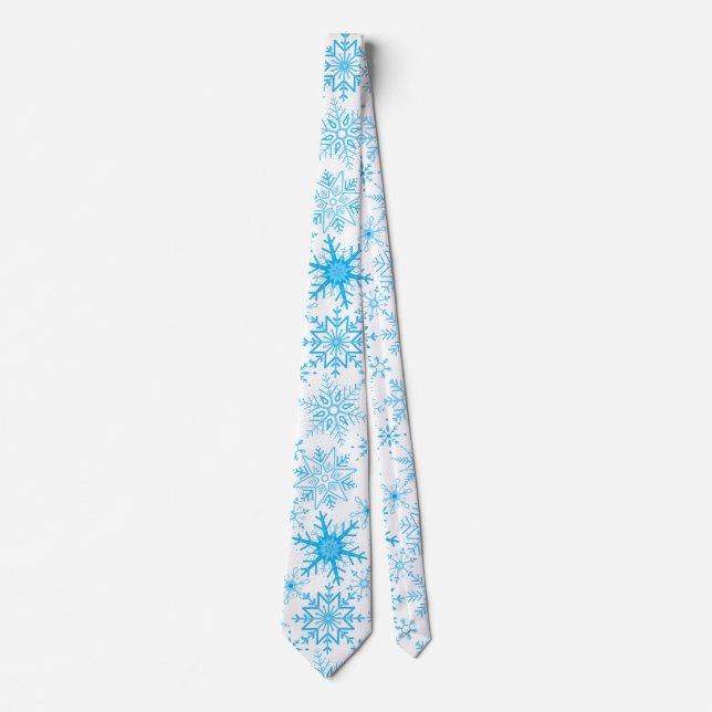 Snöflingblått mönster slips (Framsida)