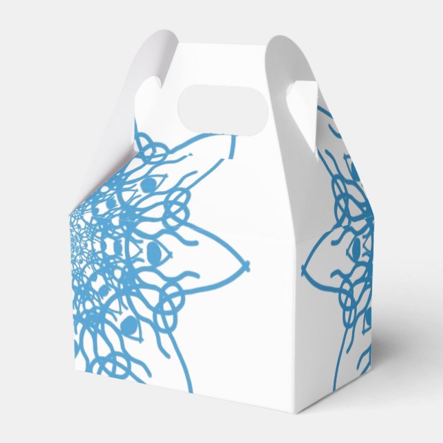 Snöflingblått Presentaskar (Framsidan Sidan)