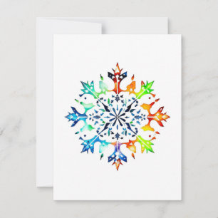 Snöflingdesign D - Penna och Bläck Julkort