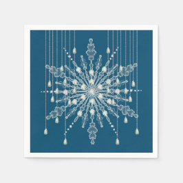 Snöflingdiamant elegant vinterblått grått pappersservett