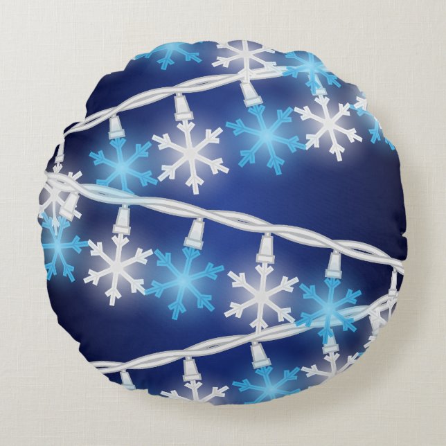 Snöflingeljus Rund Kudde (Framsidan)
