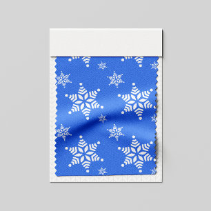 Snöflingemönster, Vita snöflingor, Snö, Blå Tyg