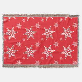 Snöflingemönster, Vita snöflingor, Snö, Röd Filt