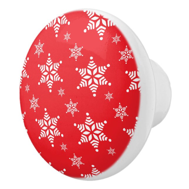 Snöflingemönster, Vita snöflingor, Snö, Röd Knopp (Höger)