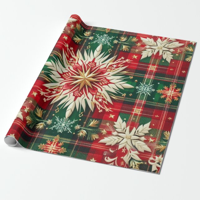Snöflingesprakel Presentpapper (Utrullad)