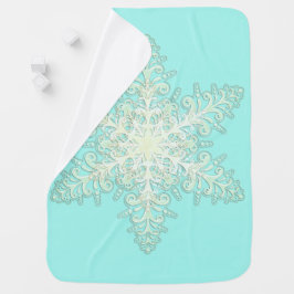 Snöflingis snöre vintervit elegant bebisfilt