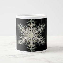 Snöflingis snöre vit svart elegant vinter jumbo mugg