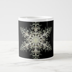 Snöflingis snöre vit svart elegant vinter jumbo mugg