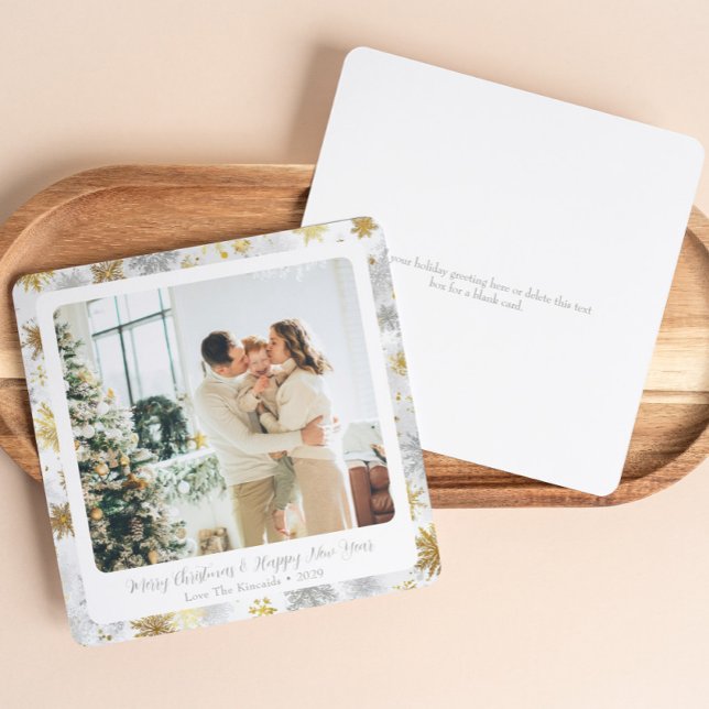 Snöflingkort för Guld och Silver Julkort (Skapare uppladdad)