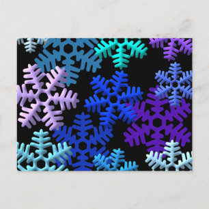 Snöflingor 3D Mönsterdesign Vykort