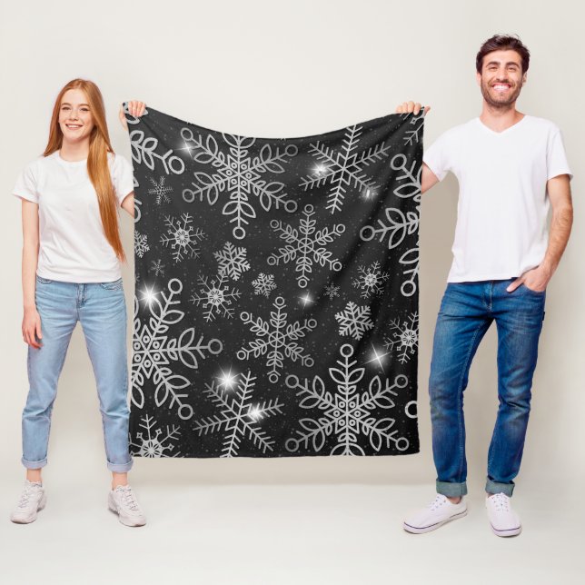 Snöflingor 8 fleecefilt (På plats)