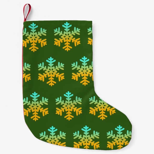 Snöflingor Anpassad julstrumpa (Framsidan)