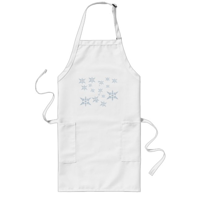 Snöflingor Apron Långt Förkläde (Framsidan)