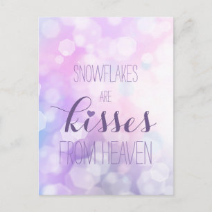 Snöflingor är kyssar från himlen - Lila Glitter Vykort