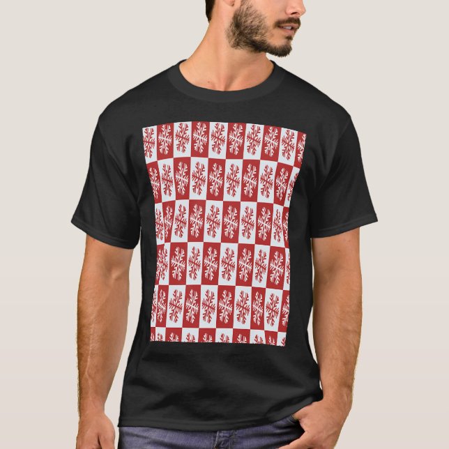 Snöflingor Art Mönster T Shirt (Framsida)