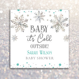 Snöflingor Baby är kallet utanför babyduschen Pappersservett