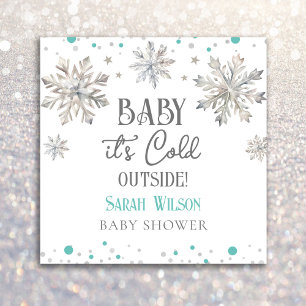 Snöflingor Baby är kallet utanför babyduschen Pappersservett