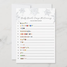 Snöflingor Baby Bokar Emoji-spelkort