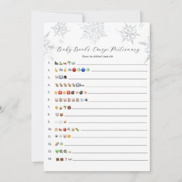 Snöflingor Baby Bokar Emoji-spelkort Inbjudningar