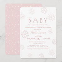 Snöflingor Baby dess Kall Rosa Virtuell babystövel