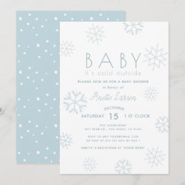 Snöflingor Baby dess Kall utanför Shower-inbjudan Inbjudningar