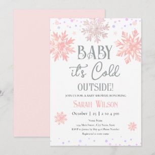Snöflingor Baby Det Är Kallt Utanför Baby Shower R Inbjudningar
