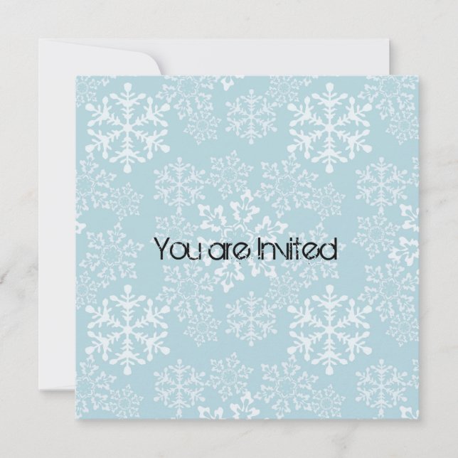 Snöflingor Baby Shower Inbjudningar (Framsida)