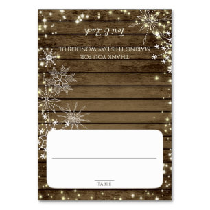 Snöflingor Barn Wood-platskort Bordsnummer