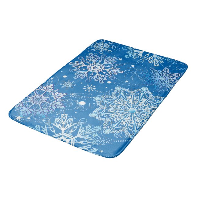 Snöflingor Bath Mat Badrumsmatta (Vinklad)