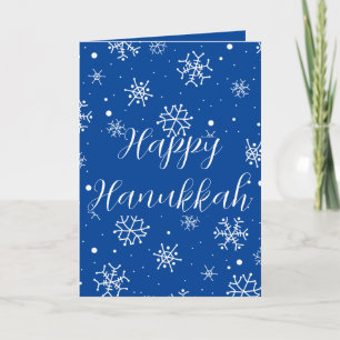 Snöflingor Blå Glad Hanukkah Kort