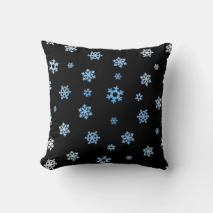 Snöflingor (blå och vit) kudde