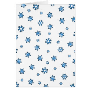 Snöflingor (blått och svart) hälsningskort