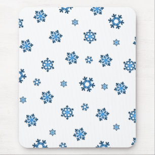 Snöflingor (blått och svart) musmatta