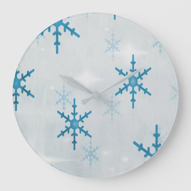 Snöflingor Bling Stor Klocka (Framsida)
