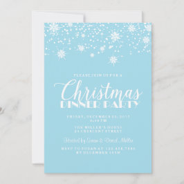 Snöflingor Blue and White jul Middag Party Inbjudningar