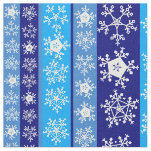 Snöflingor Blue Rand Tyg