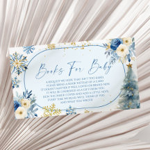 Snöflingor Blue Winter Baby Shower Bokar för Baby