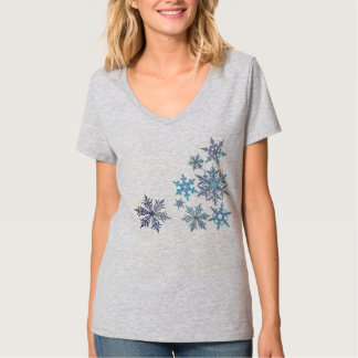 Snöflingor broderad look, digital målning t shirt