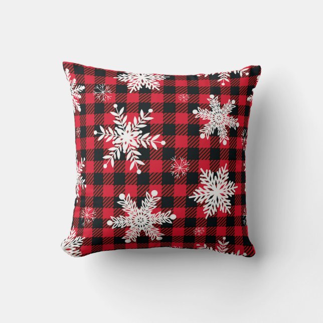 Snöflingor & Buffalo Play: Winter Charm Kudde (Framsida)