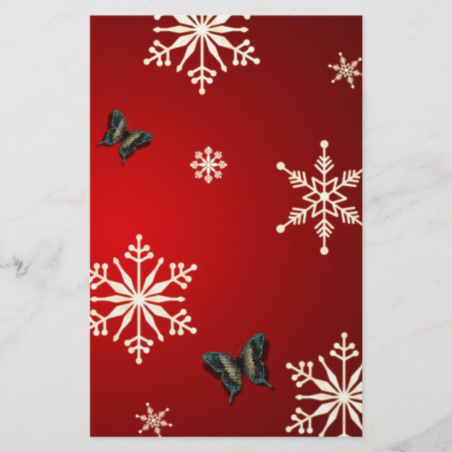 Snöflingor & Butterflies Brevpapper (Framsida)