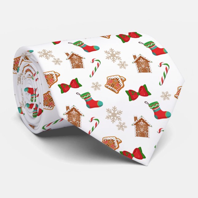 Snöflingor Candy Cane Julmönster Slips (Rullad)